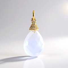 Pendentif en argent et Quartz bleu lunaire