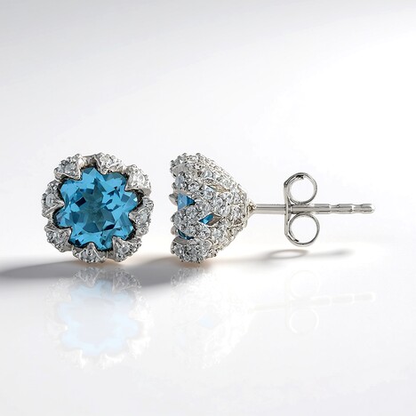 Orecchini in argento con Topazio Blu Svizzero (de Melo)
