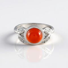 Anello in argento con Corniola (Adela Silber)