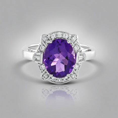 Bague en argent et Améthyste de Zambie