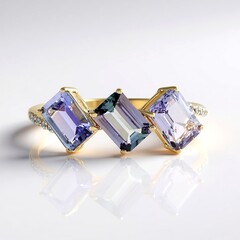 Anello in oro con Tanzanite (non riscaldata)