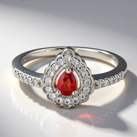 Anello in argento con Rubino Malawi