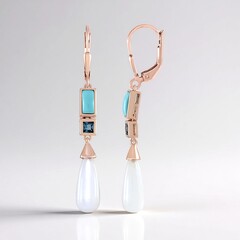 Orecchini in argento con Pietra di Luna Bianca (KM by Juwelo)