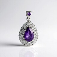 Siberian Amethyst Silver Pendant