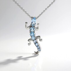 Collana in argento con Topazio Blu Cielo