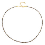 Zilveren halsketting met Champagne Diamanten