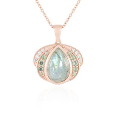 Zilveren halsketting met een Groene Minary Labradoriet