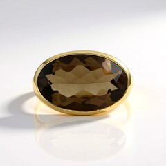 Zilveren ring met een rookkwarts (Adela Silber)