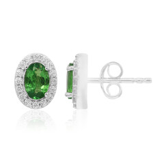 Pendientes en plata con Tsavorita