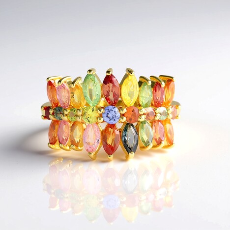 Anello in argento con Zaffiro Fancy