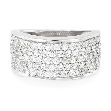 Anello in argento con Zaffiro Bianco