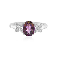 Bague en argent et Topaze mystique pourpre