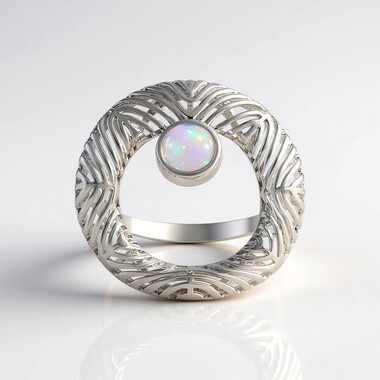 Anello in argento con Opale di Welo (MONOSONO COLLECTION)