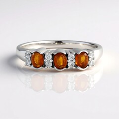 Anello in argento con Cianite Arancione