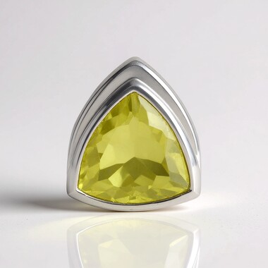 Zawieszka ze srebra platynowanego - Kwarc Ouro Verde (MONOSONO COLLECTION)