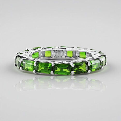 Anello in argento con Diopside Russo (de Melo)