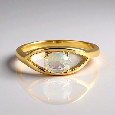 Bague en argent et Opale Welo