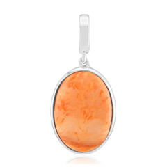 Orange Stachelauster-Silberanhänger