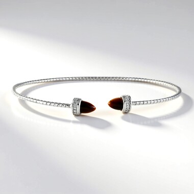 Bracelet en argent et Œil de Tigre (SUHANA)