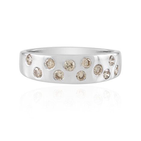 Bague en argent et Diamant chocolat I2
