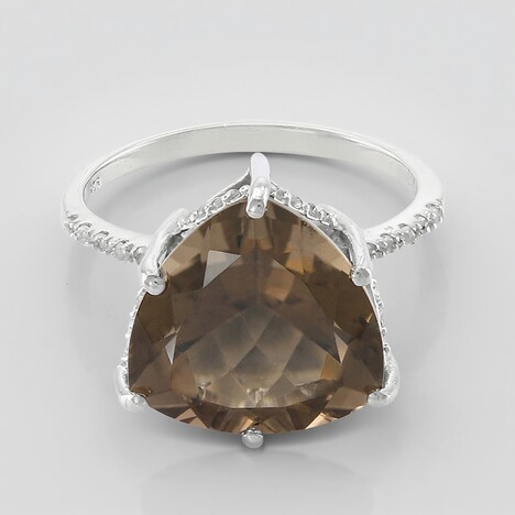 Anello in argento con Quarzo Fumè