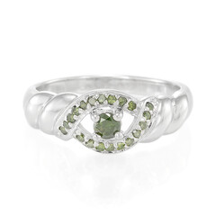 Anello placcato in platino con Diamante Fancy