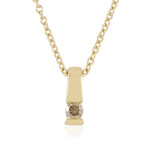 Collar en plata con Diamante chocolate I2