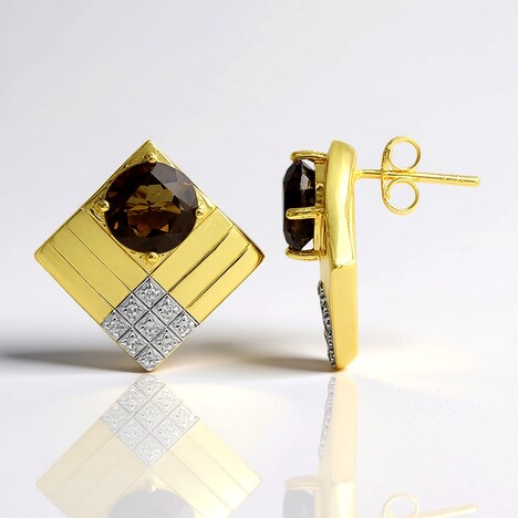 Orecchini in argento con Quarzo Cognac (Remy Rotenier)