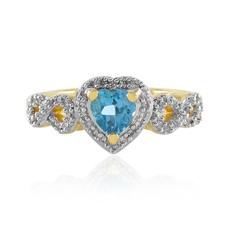 Schweizblauer Topas-Silberring (M de Luca)