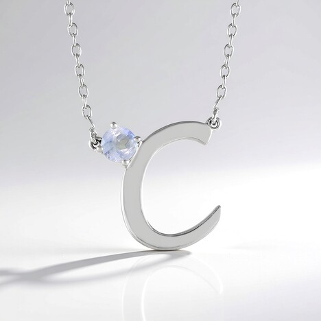 Collana in argento con Pietra di Luna Arcobaleno