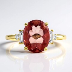 Anello in oro con Fluorite Rossa