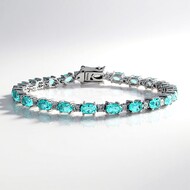 Paraibafarbener Quarz-Silberarmband