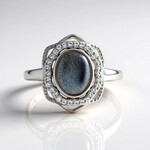Anello in argento con Labradorite rosa Maniry