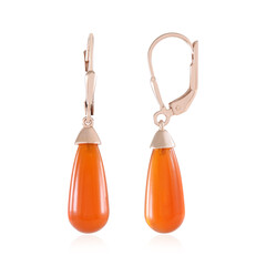 Pendientes en plata con Calcedonia naranja