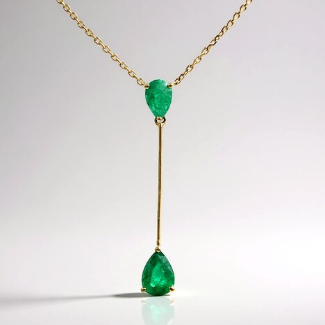 Collana in oro con Smeraldo Zambia AAA