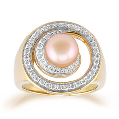 Anillo en plata con Perla Ming durazno (TPC)