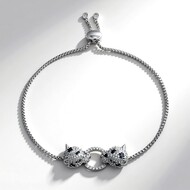 Zilveren armband met zwarte saffieren (Adela Silber)