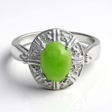 Anello in argento con Crisoprasio Imperiale