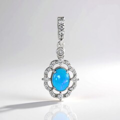 Ciondolo in argento con Opale Blu dell'Etiopia
