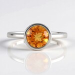 Bague en argent et quarz orange