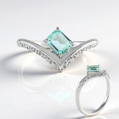 Anello in argento con Smeraldo Color Paraiba