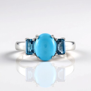 Anillo en plata con Turquesa bella durmiente (Faszination Türkis)
