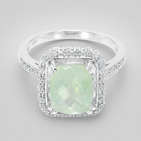 Anello in argento con Prehnite