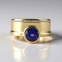 Anello in oro con Tanzanite AAA (de Melo Gold)