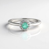 Bague en argent et Emeraude de Russie