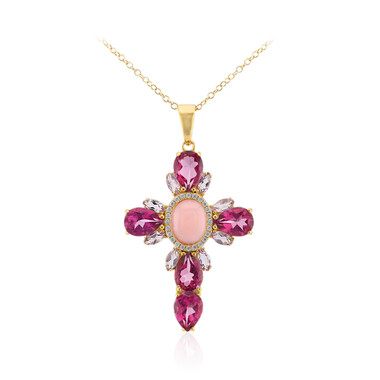 Collier en argent et Opale rose