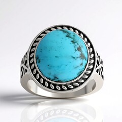 Anello in argento con Turchese Kingman Mohave Blu (Jones Lee)
