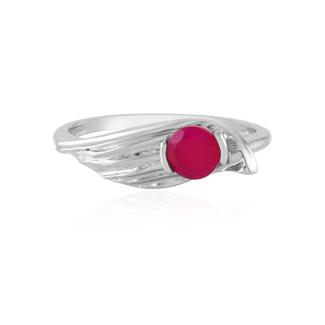 Anillo en plata con Calcedonia frambuesa (SAELOCANA)