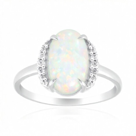 Brasilianischer Weißer Opal-Goldring