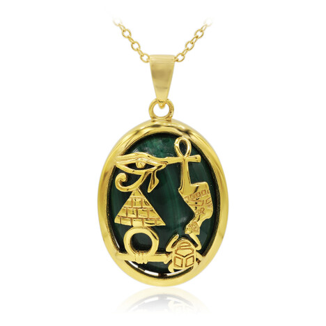 Malachit-Silberhalskette